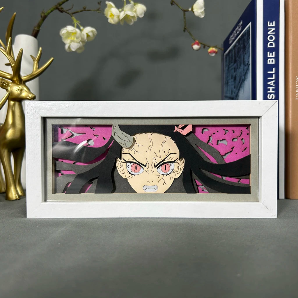 Demon Slayer Kimetsu No Yaiba Nezuko Kamado Light Box – 3D Anime LED Night Ligh