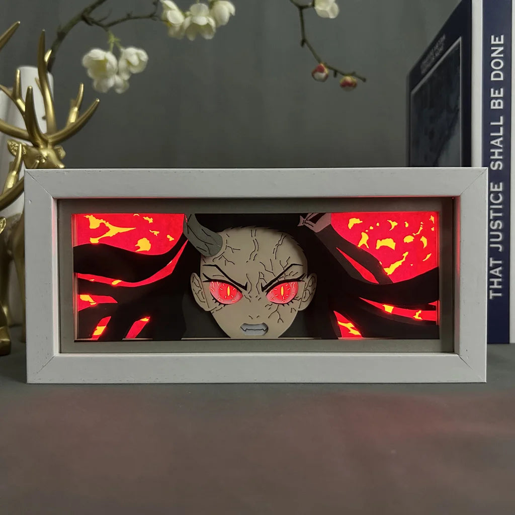 Demon Slayer Kimetsu No Yaiba Nezuko Kamado Light Box – 3D Anime LED Night Ligh